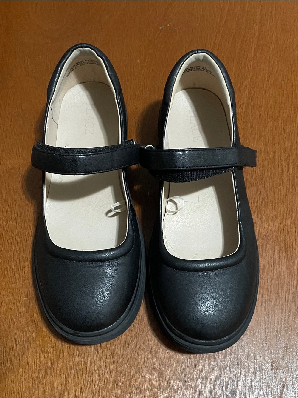 The Children's Place Girls Black Mary Jane Flats Hook & Loop Size US 5 Uniform